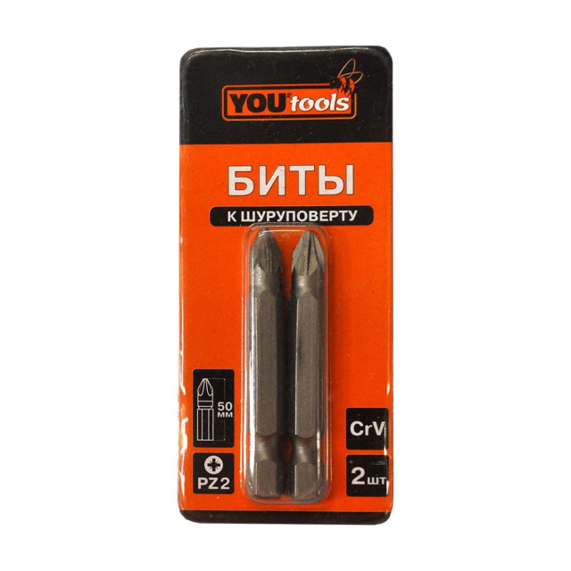 Бита Yourtools PZ2*50 мм 2 шт Бита Yourtools PZ2*50 мм 2 шт