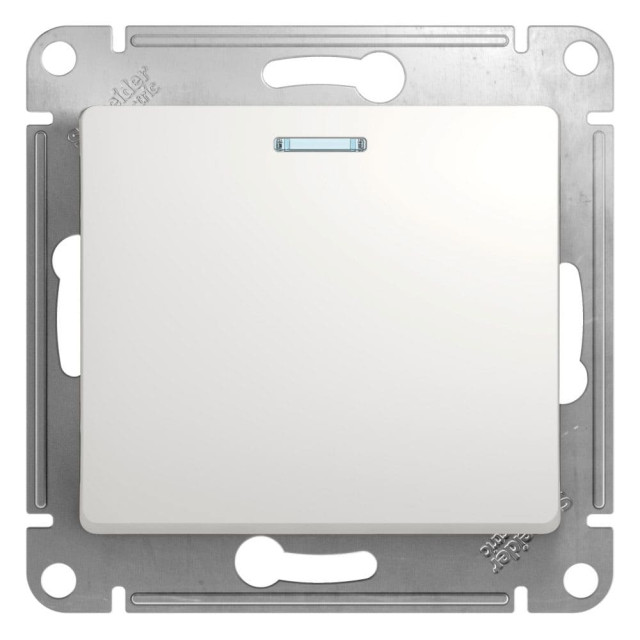 Переключатель Schneider Electric Glossa GSL000163 1 клавиша с подсветкой белый Переключатель Schneider Electric Glossa GSL000163 1 клавиша с подсветкой белый