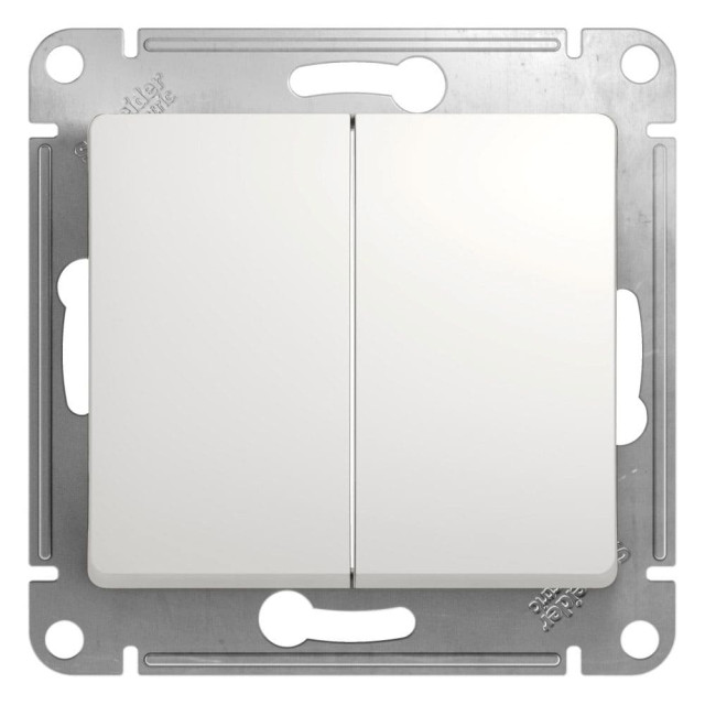 Переключатель Schneider Electric Glossa GSL000165 2 клавиши белый Переключатель Schneider Electric Glossa GSL000165 2 клавиши белый
