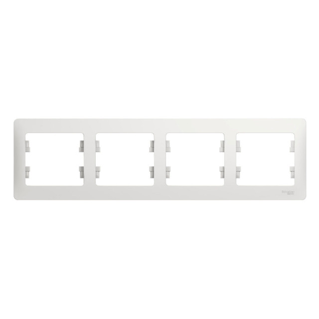 Рамка Schneider Electric Glossa GSL000104 4 поста горизонтальная белая Рамка Schneider Electric Glossa GSL000104 4 поста горизонтальная белая