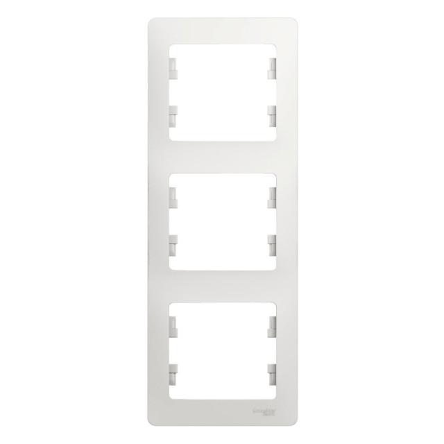 Рамка Schneider Electric Glossa GSL000107 вертикальная 3 поста белая Рамка Schneider Electric Glossa GSL000107 вертикальная 3 поста белая