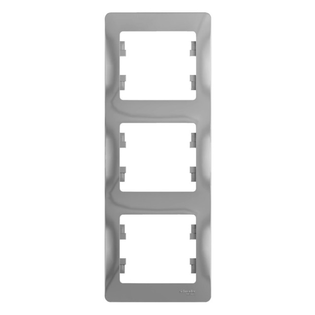 Рамка Schneider Electric Glossa GSL000307 3 поста вертикальная алюминий Рамка Schneider Electric Glossa GSL000307 3 поста вертикальная алюминий
