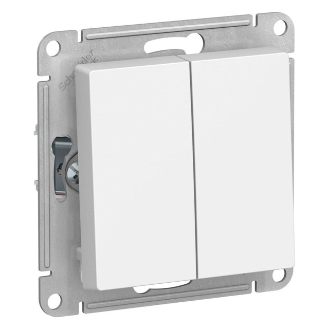 Переключатель Schneider Electric AtlasDesign ATN000165 2 клавиши белый Переключатель Schneider Electric AtlasDesign ATN000165 2 клавиши белый