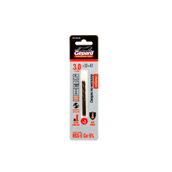 Сверло по металлу Gepard GP1430-061 3*33*61 мм цилиндрический хвостовик HSS-Co 2 шт